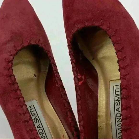 Amanda Smith heels Marilyn sz 7 burgundy kid suede - Picture 12 of 15